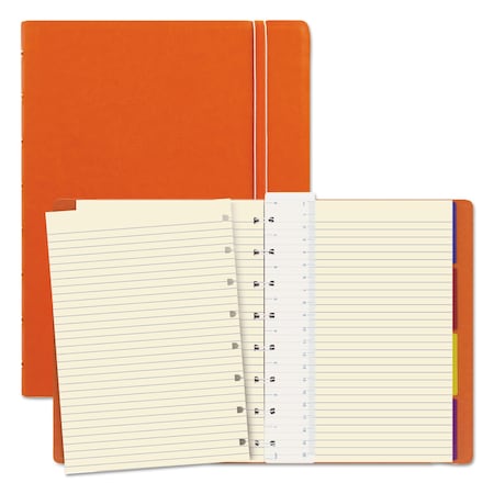 FILOFAX Notebook, 1 Subject, Medium/College Rule, Orange Cover, 8.25 x 5.81, 112 Sheets B115010U